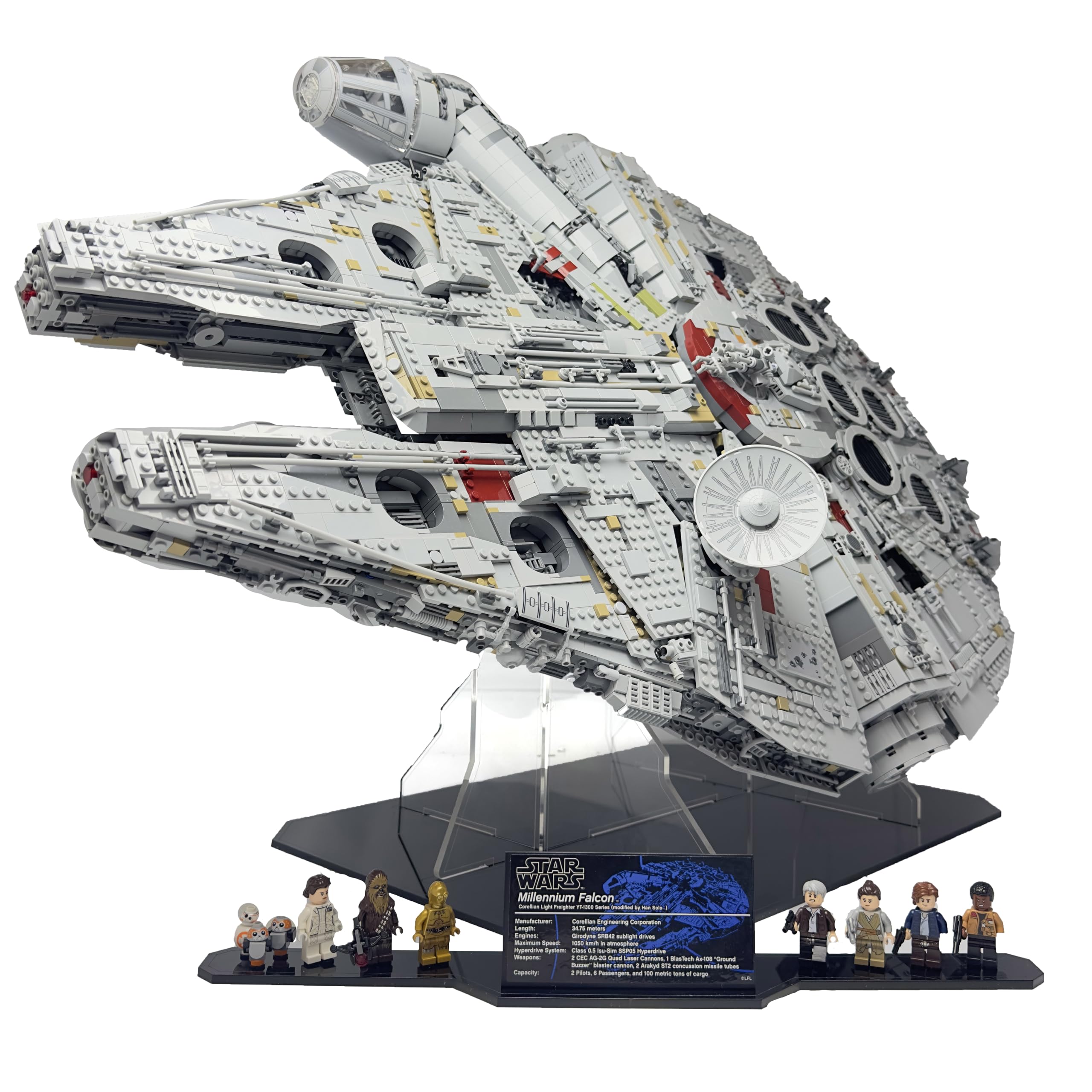 Brick Nest Acrylic Display Stand compatible with LEGO UCS Millennium Falcon (75192) - Easy Assembly - Lego Set Not Included