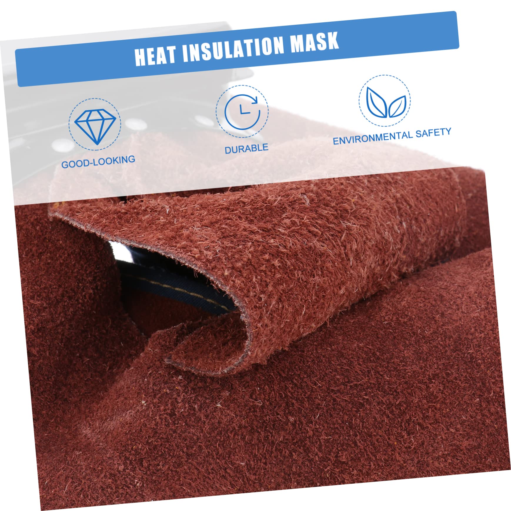 HOLIDYOYO 1pc Welding Mask Face Mask Face Guard Protective Mask Welding Protection Face Cover Face Cover Mask Cowhide Hat Heat Insulation Mask Working Hat Cowhide Suede Brown