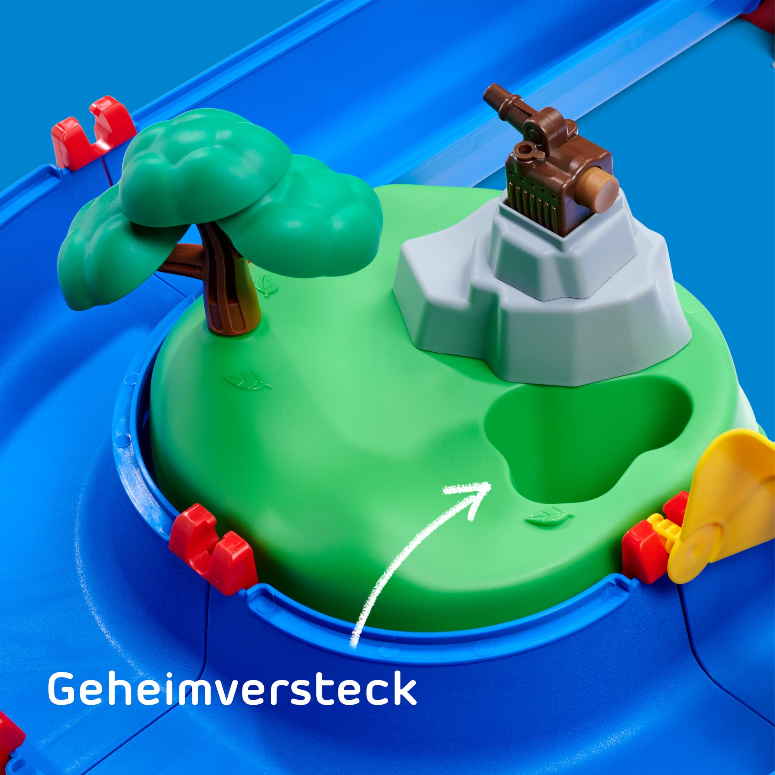AquaPlay, Adventure Land, 8700001547, +3 Anni, Personaggi di Nils e Bo, Due barhe Incluse, Grotta con Cascata, Cannone spara Acqua