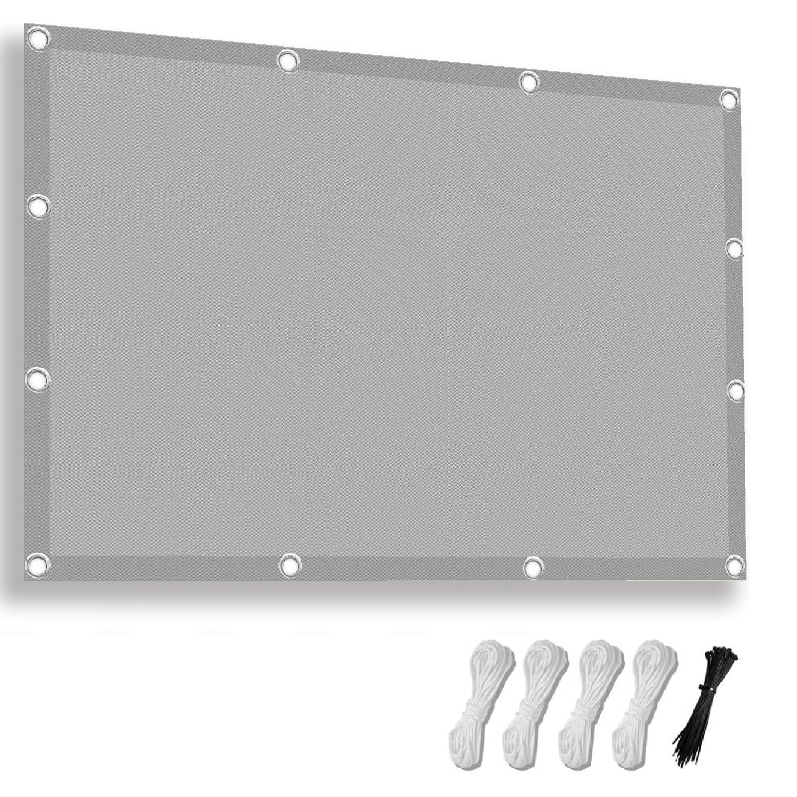 Toldo Vela de Sombra Rectangular 2.6x4.6m Impermeable Toldos Exterior Terraza Protección Rayos UV Resistente al Desgarro con Ojales y Cuerdas para Balcon Patio Exteriores Jardín (Gris Claro)