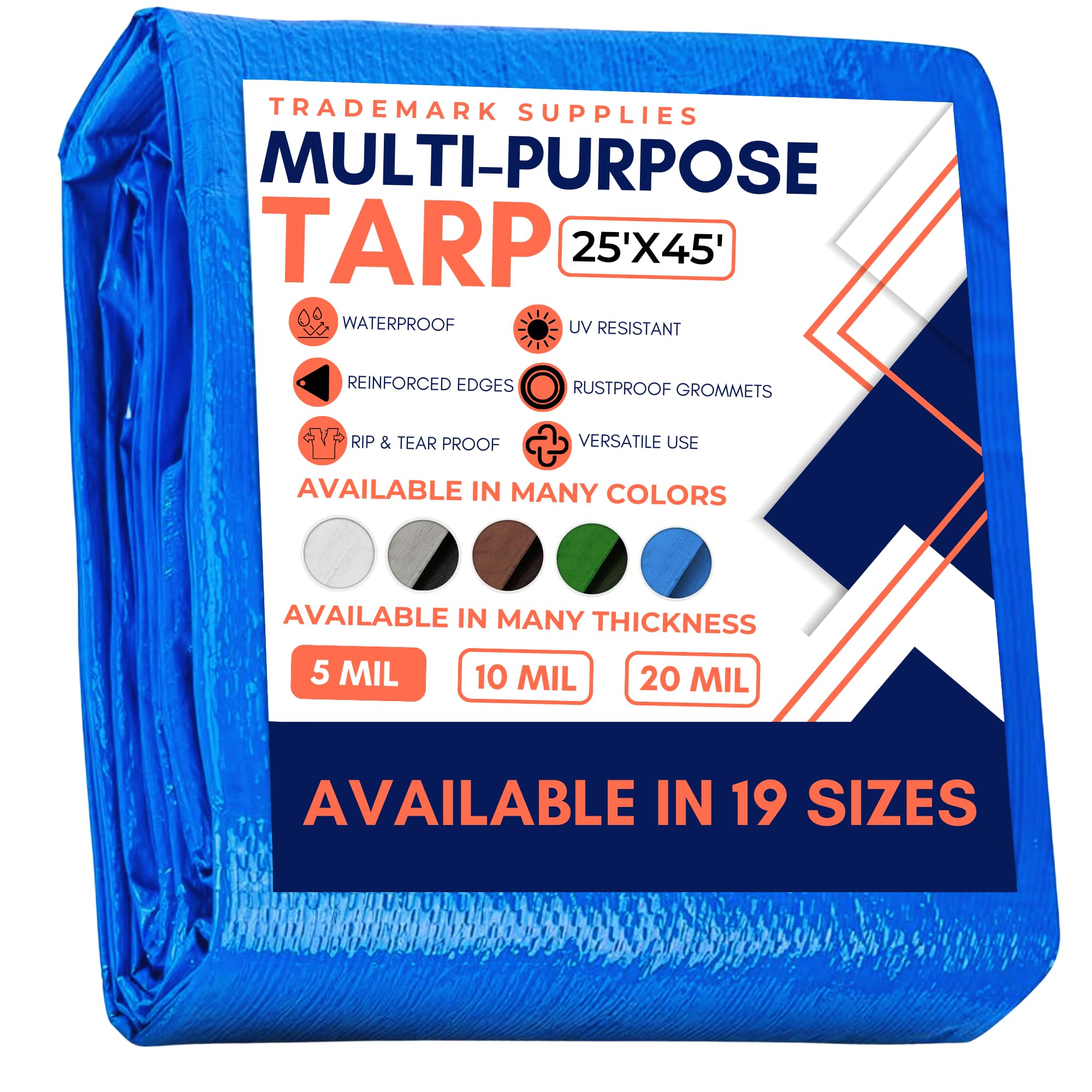 Tarp Cover Brown/Black Heavy Duty 8'X10' Thick Material, Waterproof, Great for Tarpaulin Canopy Tent, Boat, RV Or Pool Cover (8X10 Heavy Duty Poly Tarp Brown/Black) — view 57
