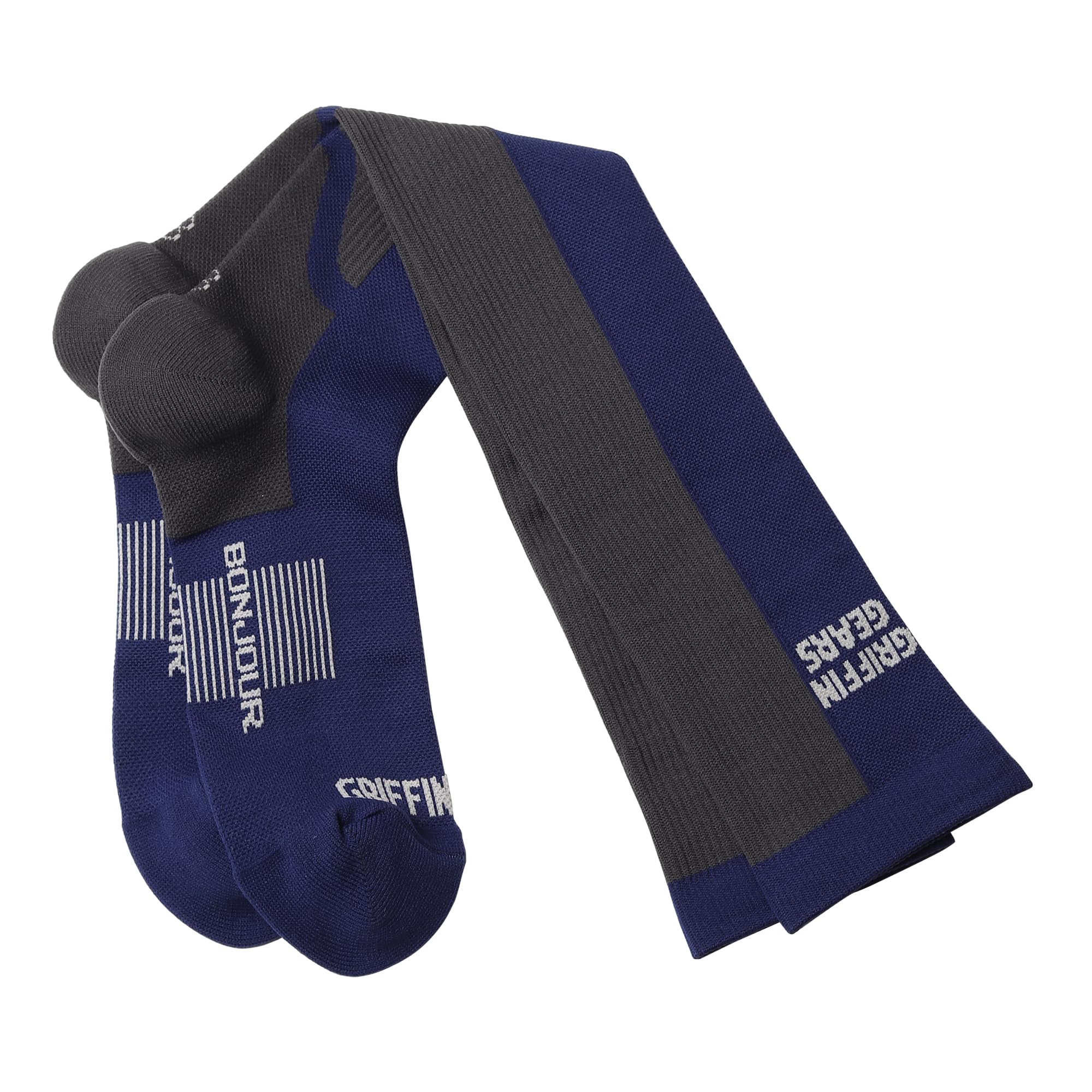 GRIFFIN GEARS® Deadlift Socks for Men & Women – High Performance Knee-High Gym - Socks for Powerlifting, Weightlifting & CrossFit – Shin Protection & Compression Fit (IN, Alpha, Free Size, Navy) - Image 4 thumbnail