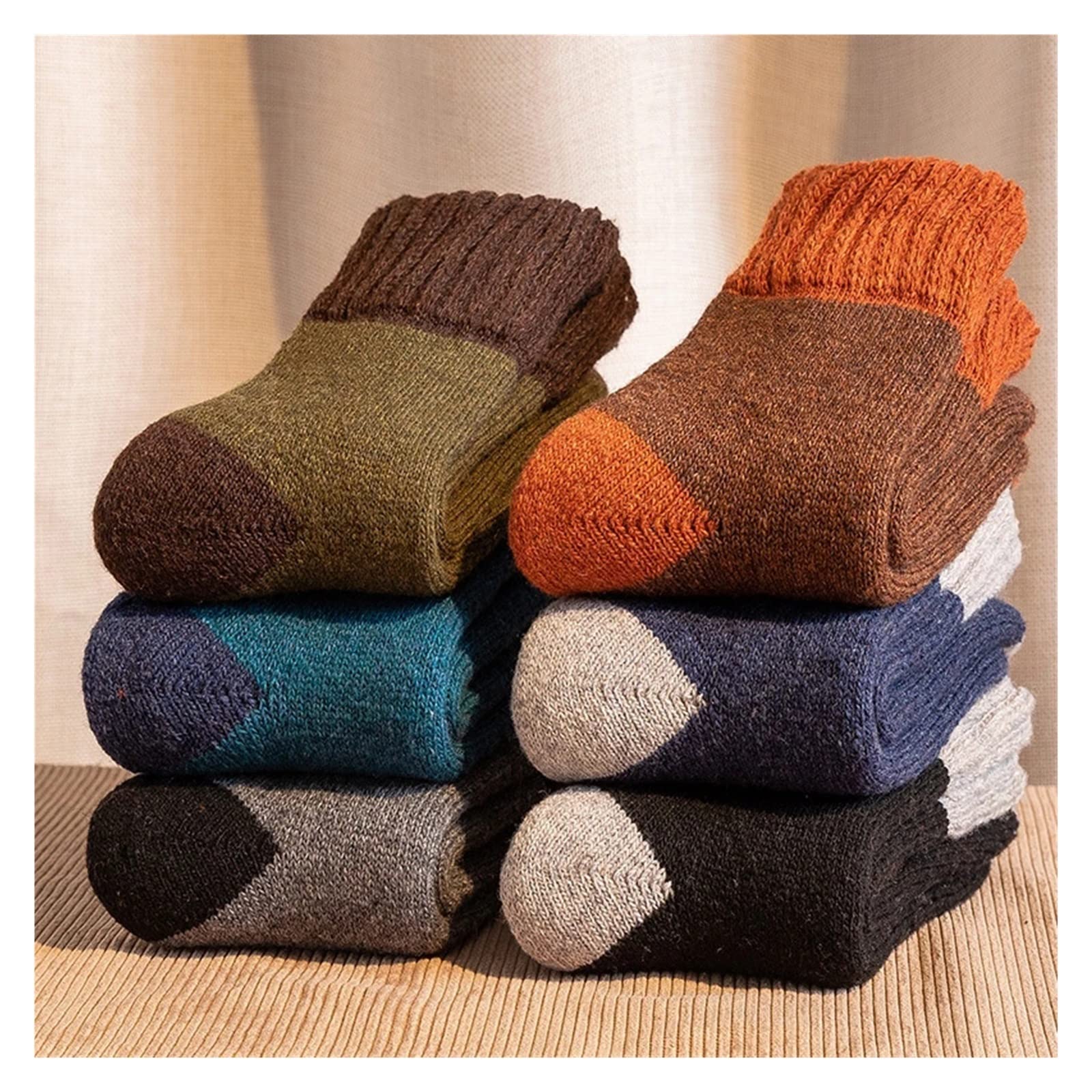 Chaussettes en laine haut de gamme : couture soignée et confort super épais solide