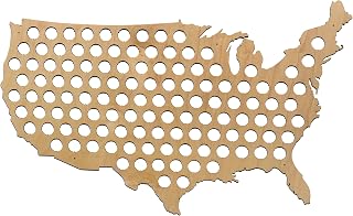 USA Beer Cap Map by Skyline Workshop (Large Maple) - Showcase your beer cap collection - Made in the USA! - Great Christmas Gift!