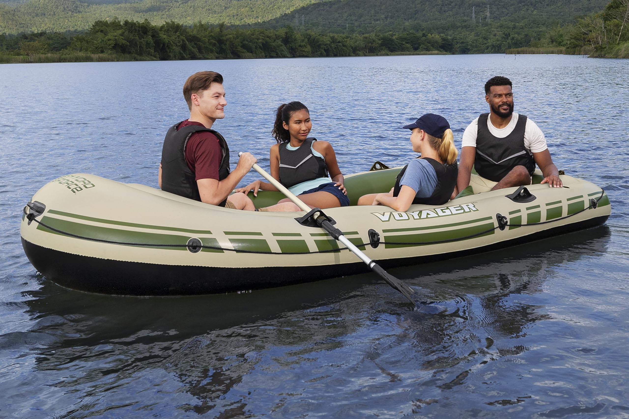 Bestway Hydro-Force Voyager X4 ponton kompletny zestaw, 350 x 145 x 49 cm