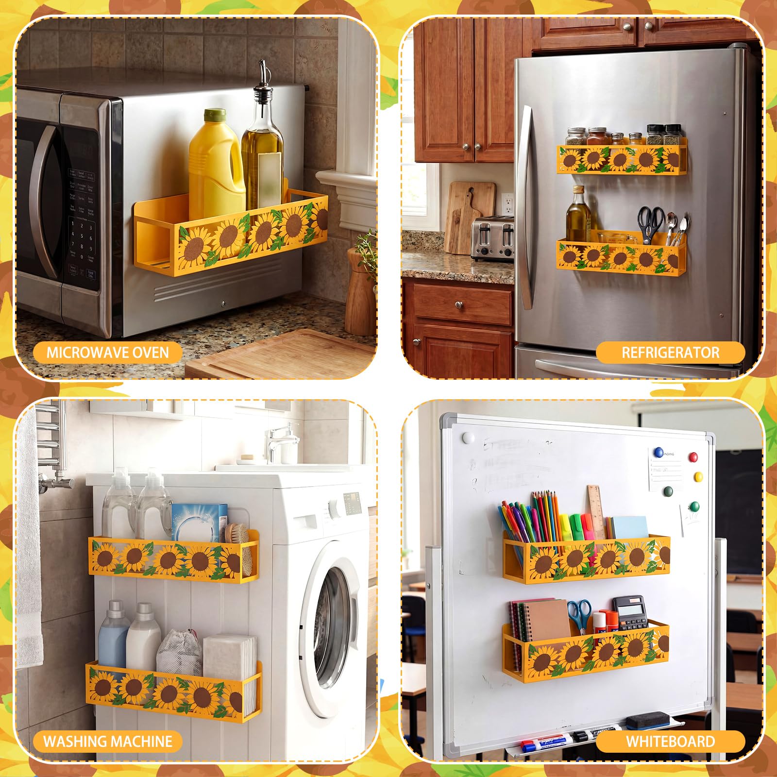 Amazon.com: Beeveer 2 Pack Magnetic Spice Rack for Refrigerator