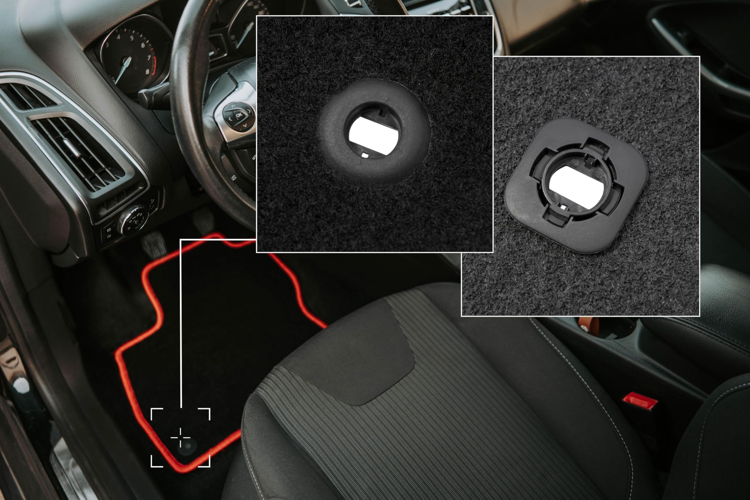 welurowe dywaniki samochodowe kompatybilne z Honda Civic VIII (UFO) hatchback 2006-2012 – Dobra Jakość - welurowe w kolorze czarno-czerwonym 4-częściowy komplet