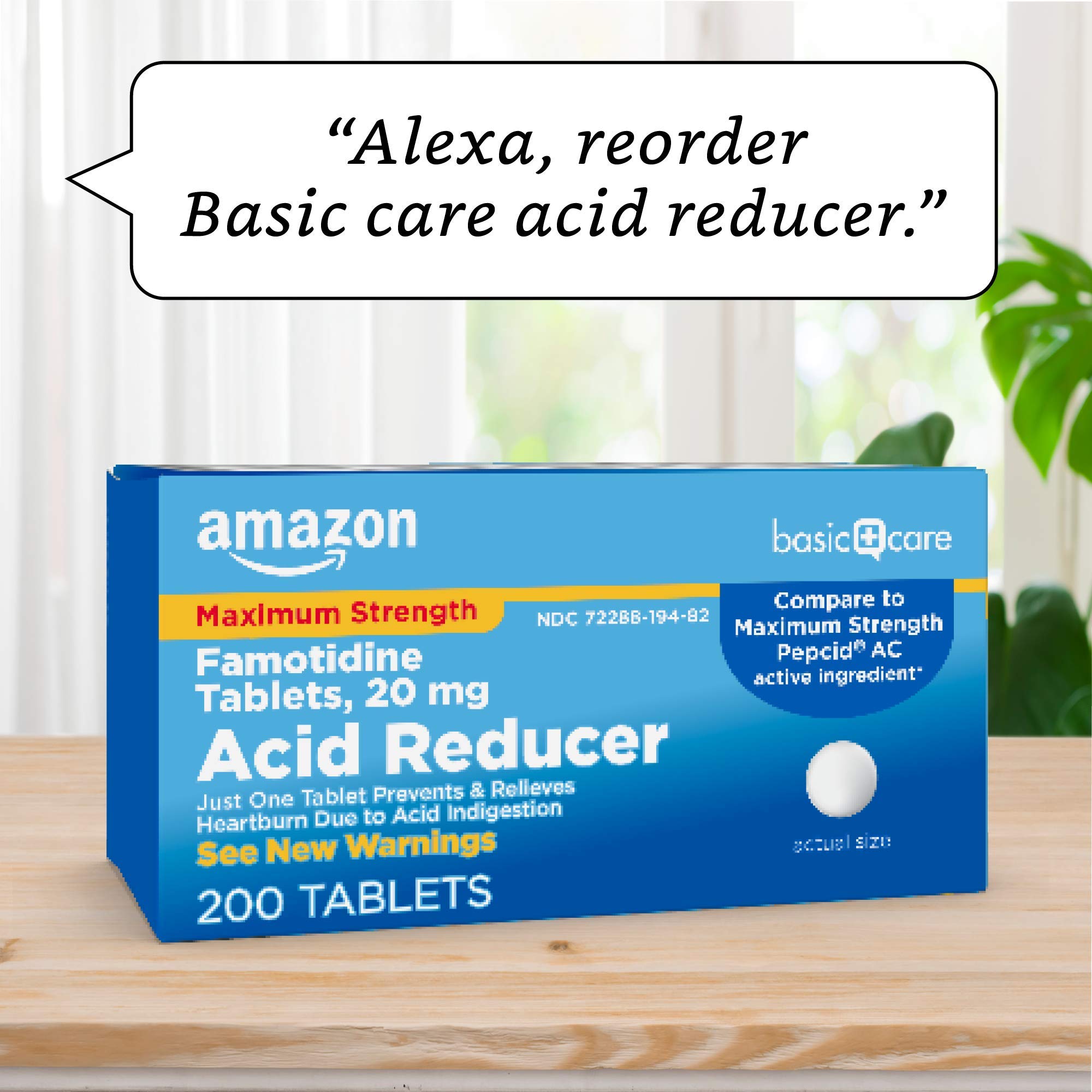 Amazon Basic Care Maximum Strength Famotidine Tablets 20 mg, Acid