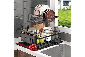 Dish Drying Rack, 2 Tier Dish Buddy for Kitchen Countertop