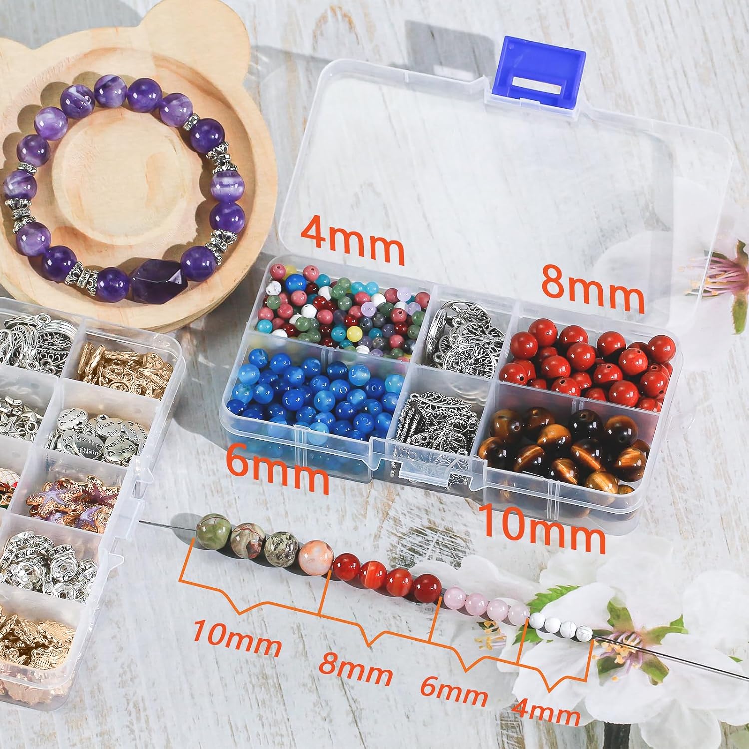 Ouubuuy 6mm Dragon Bloodstone Stone Beads, 60pcs Natural Stone Beads for Jewelry Making, Round, Loose Beads - Image 5