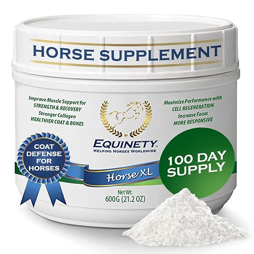 100-Day Supply Equinety Horse XL Powder Horse Supplement with Amino Acids | Horse Joint Supplement for Cell & Hoof Support, Coat Supplement for Horses & Weight Gain Supplement with No Soy or Sugar