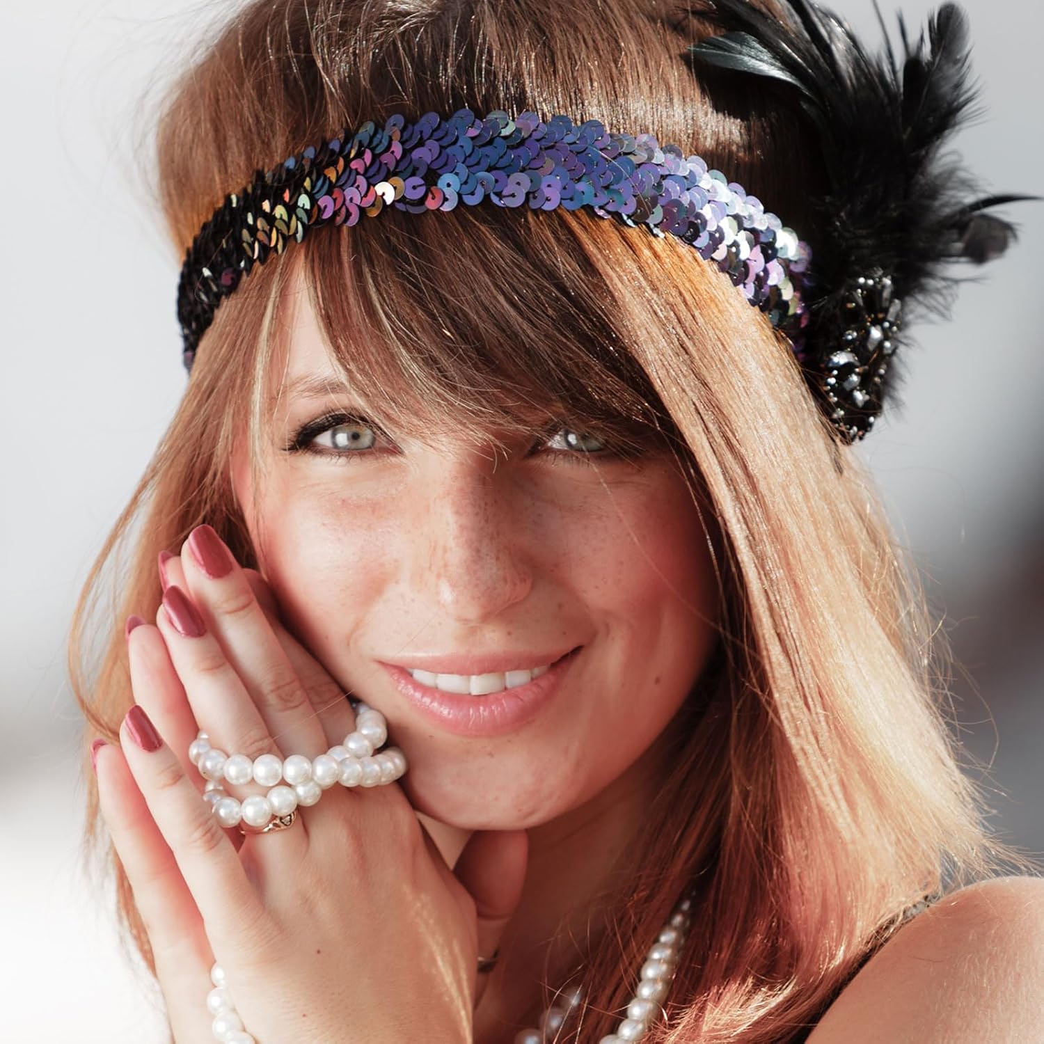 MECCANIXITY 20 Yard x 1.2 Inch Elastic Sequins Trim Flat Stretchy Sequin Strip Paillette Fabric Ribbon Band for DIY Crafts Sewing Dress Sky Blue