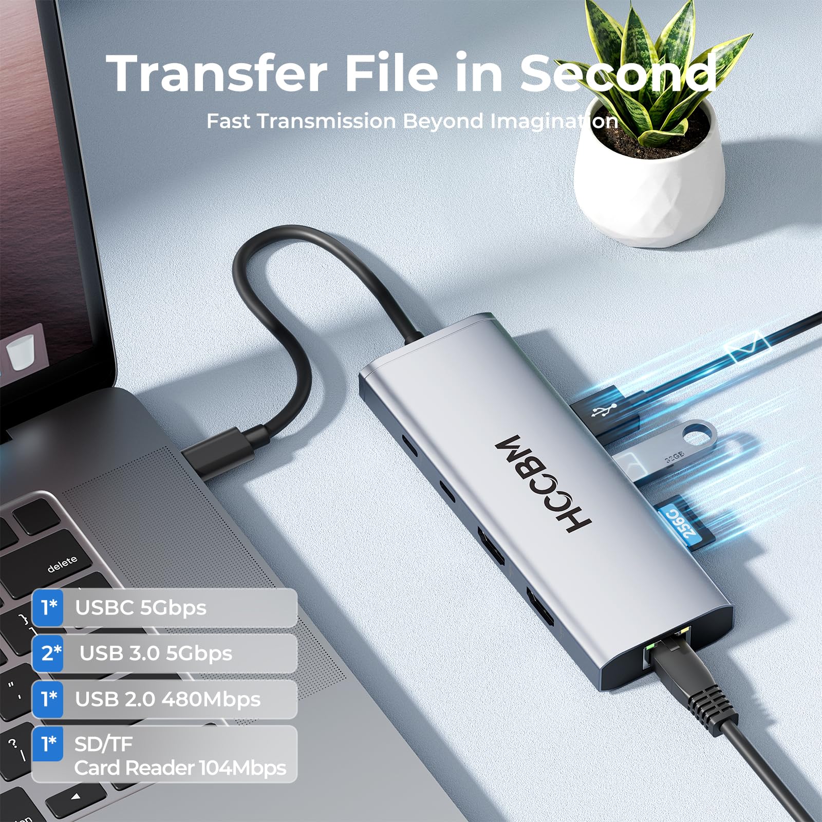 Stacja dokująca USB C, adapter z dwoma monitorami HDMI, 10 w 1 USB C Hub Dongle Dock z 2 HDMI 4K przy 60 Hz, ładowanie PD, SD/Micro SD do laptopa, MacBooka, HP/Dell/Surface/Thinkpada