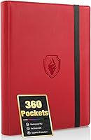 Vista 30 de Carpeta de tarjetas prémium con 9 bolsillos para 360 tarjetas, carpeta de tarjetas coleccionables de poliuretano resistente, álbum de colección