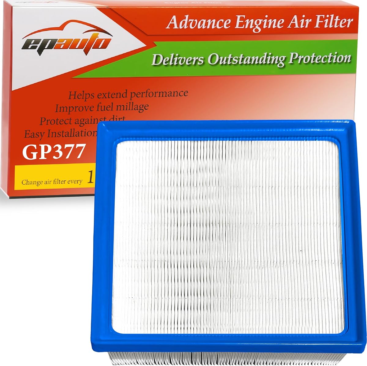 EPAuto GP377 (CA12377) Engine Air Filter Replacement for Toyota and Lexus | Toyota Camry, RAV4, Highlander, Lexus ES350, NX350, RX350, Avalon, GR Corolla, Grand Highlander, TX350, NX250, ES250 - Fits