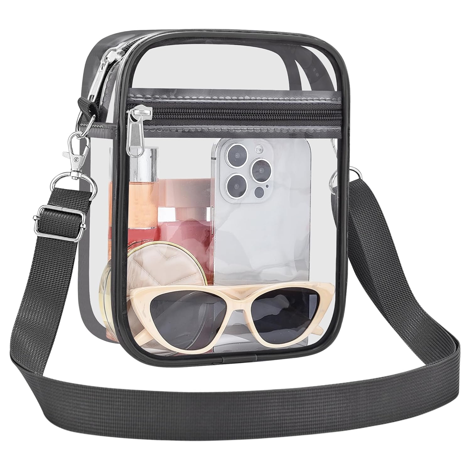 USPECLARE Clear Purse Stadium Transparent Messenger Bag Stadium Approved for Men and Women Clear CrossBody Bag