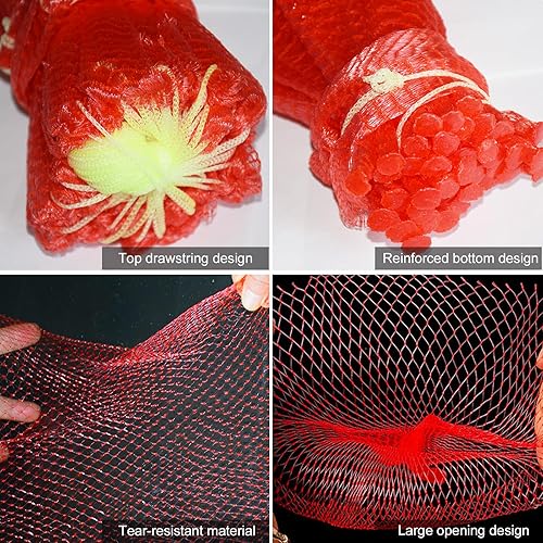 Miniatura 3 de WEISGJA Redes de sandía, 50 bolsas de malla de nailon reutilizables, hamacas de melón resistentes de 24 pulgadas con cordón, bolsas de red de