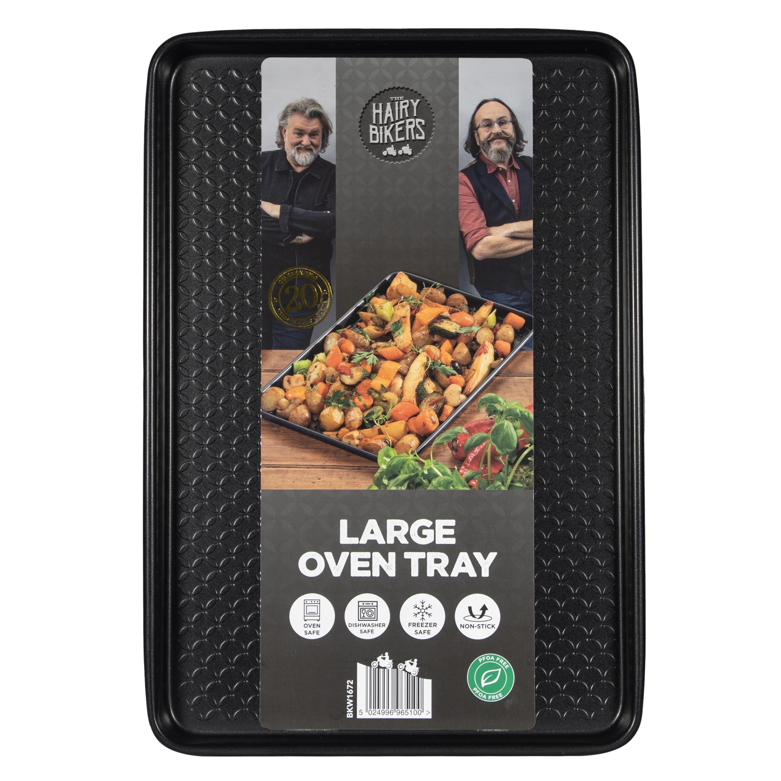 Hairy Bikers Bakeware, Large Oven Tray, Non-Stick Coating, PFOA Free, Oven Safe, Dishwasher Safe, Freezer Safe, Black