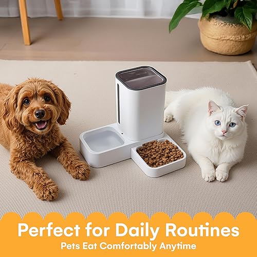 Miniatura 6 de Comedero automático para perros y gatos Tazón de alimentación por gravedad Dispensador de agua para mascotas 12.5 x 12.5 x 12.2 pulgadas