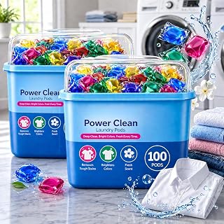AYUOTOQi 200 Pcs Laundry Pods | Dissolvable Detergent Capsules for Front & Top Load Washers | Tough Stain Removal, Fresh Floral Fragrance & Fabric Care (Laundry Pods - 2Box)