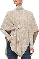 PULI Women's Crossover Front Shawl Wrap: Buttery-Soft Warm Knit Poncho for Fall Winter Travel