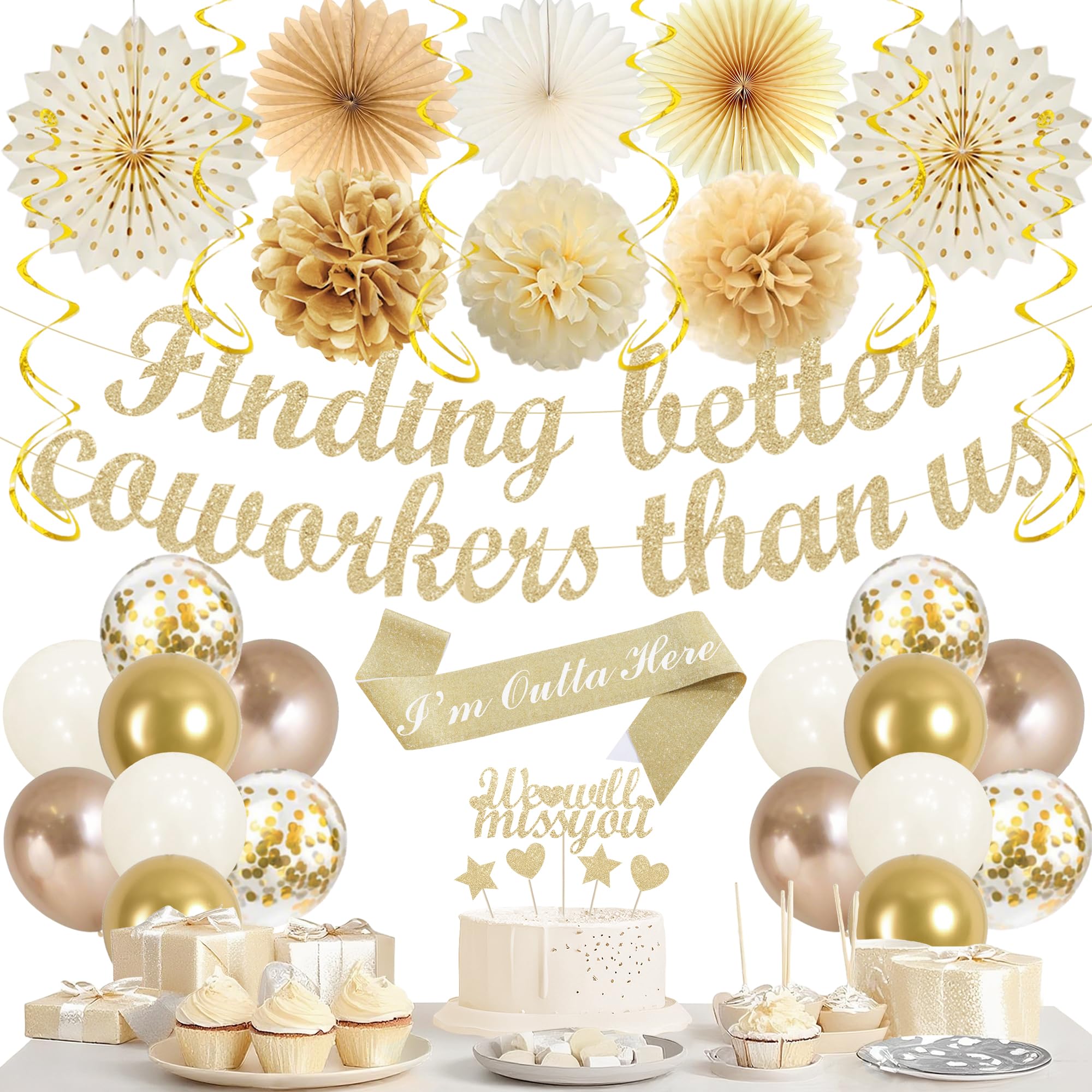 Vlipoeasn Champagne Gold Good Luck Finding Better Coworkers Than Us Decor
