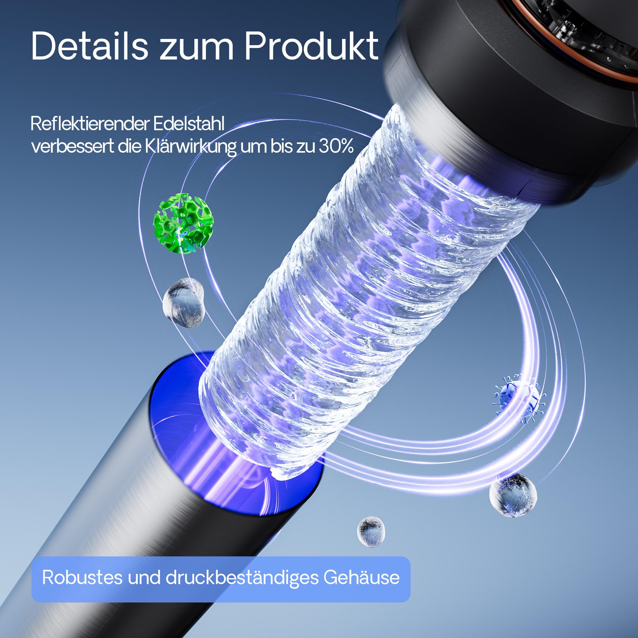 SunSun CUV-672 Teichklärer 8000 l/h / 72 W UVC, Vorklärgerät für Teichfilter & Teichpumpe, Wasserklärer mit UV-Lampe, Lichtfilter zur Algenbekämpfung