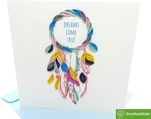 Miniatura 3 de Atrapasueños, tarjeta de felicitación artística quilling para cumpleaños, día de San Valentín, día de la madre, aniversario, gracias, ponte bien, 6