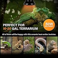Vista 6 de Simple Deluxe Mini bombilla de cerámica emisora de calor de 50 W, bombilla de lámpara de calor para reptiles, sin emisor de luz, calentador de Negro