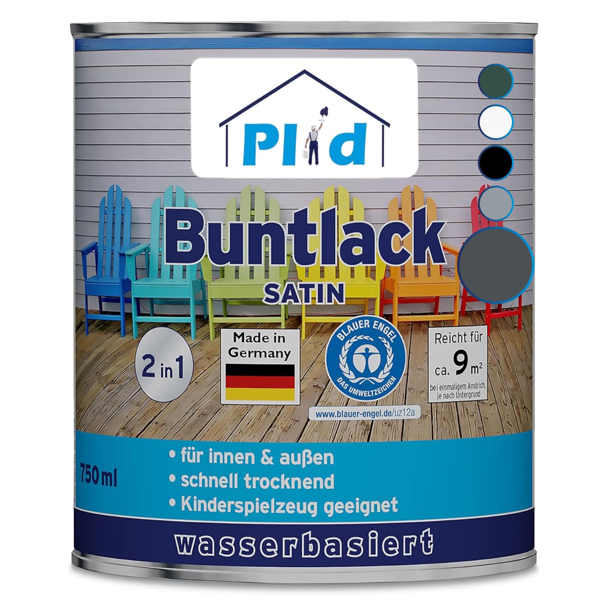 prinzcolor Barniz para madera, color gris antracita