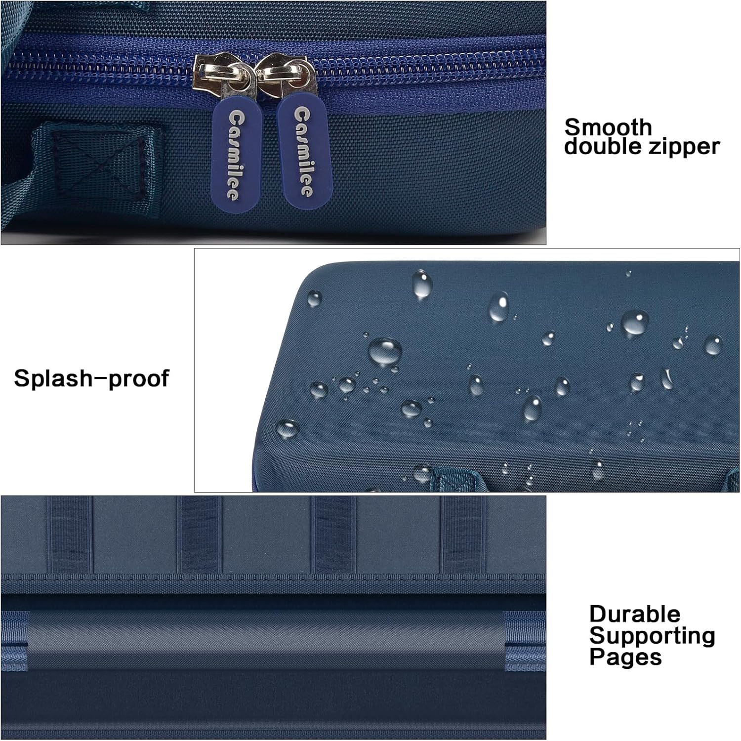 casmilee Knife Display Case for 64+ Pocket Knives, Folding Knives Cases for Collections, Butterfly Knife Storage Bag Holder Roll Organizer for Survival, Tactical, Outdoor, Kitchen, EDC Mini (Blue)