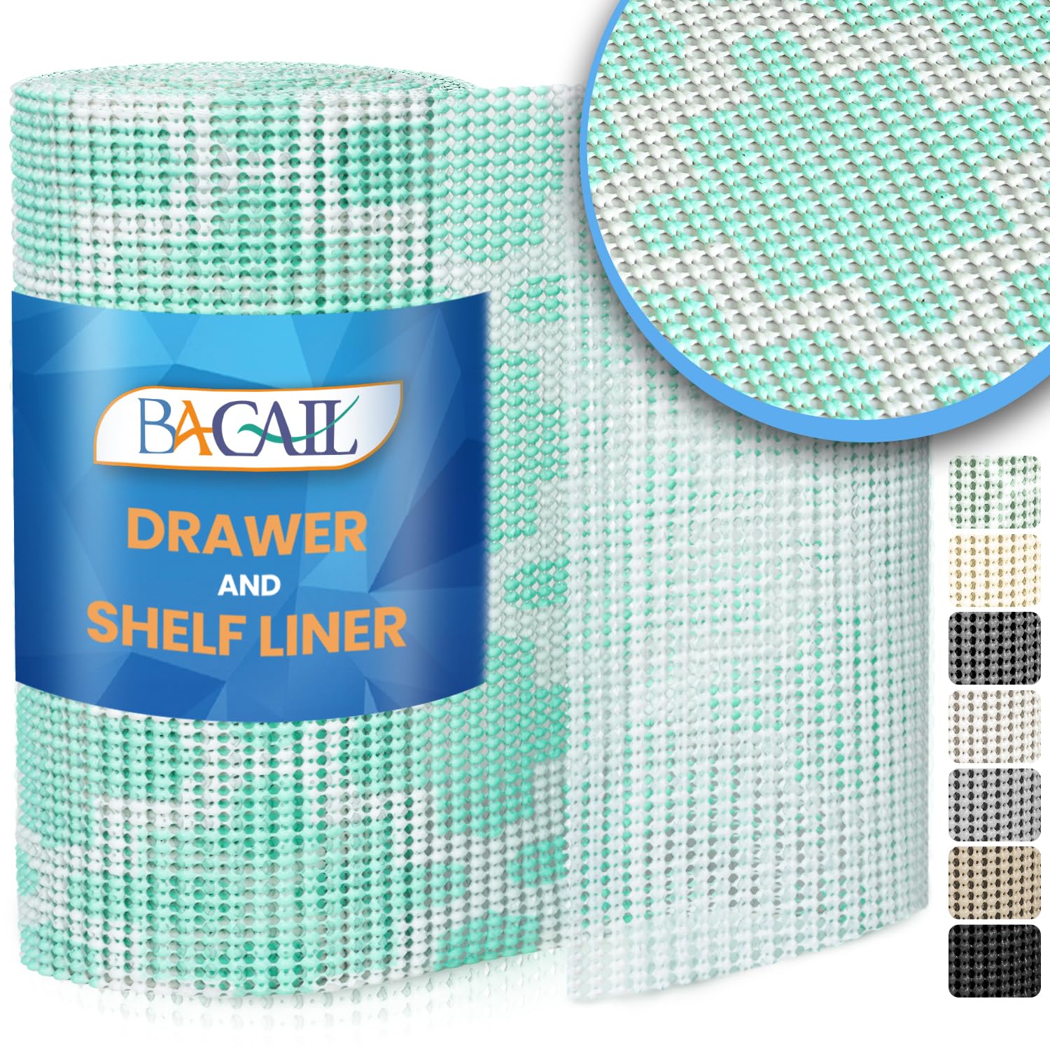 Revêtement de tiroir non adhésif BAGAIL 44,5 cm x 3 m antidérapant pour étagère de cuisine et armoire