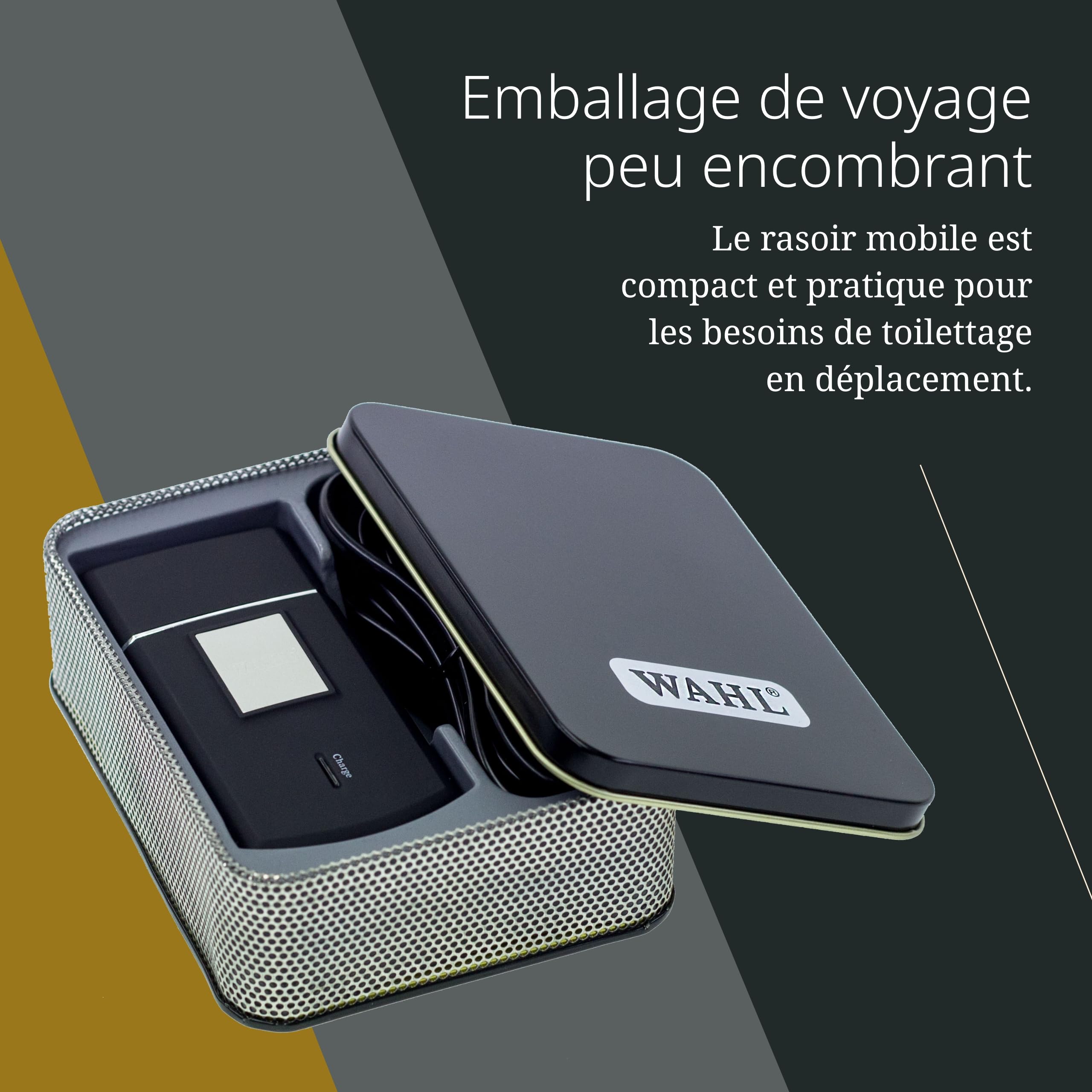 Wahl Mobile Shaver – Rasoir Électrique sans Fil avec Étui de Voyage – Grille Flexible pour un Rasage Très de Près