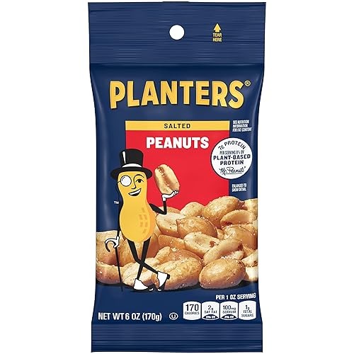 PLANTERS Cacahuetes salados, bolsa de 6 onzas (paquete de 12)