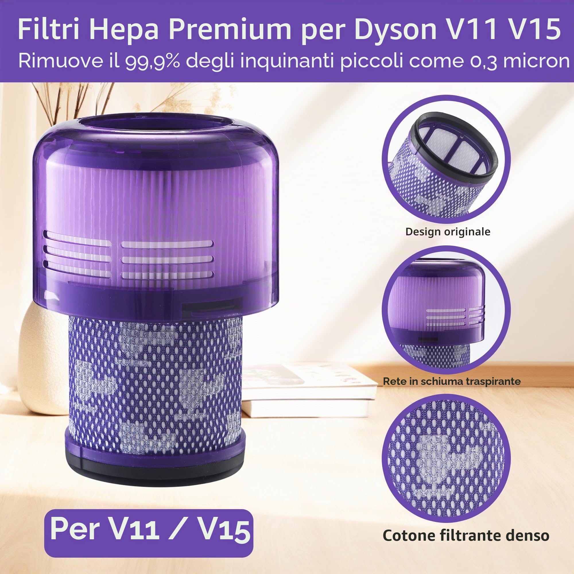 Contenitore Serbatoio Per Dyson V11 Ricambi V15 SV14 SV15 SV17 SV22 Polvere Raccogli Filtri Filtro, Contenitori Cilindro Pattumiera Accessori Ricambi per Dyson No.970050-01 e 965443-01