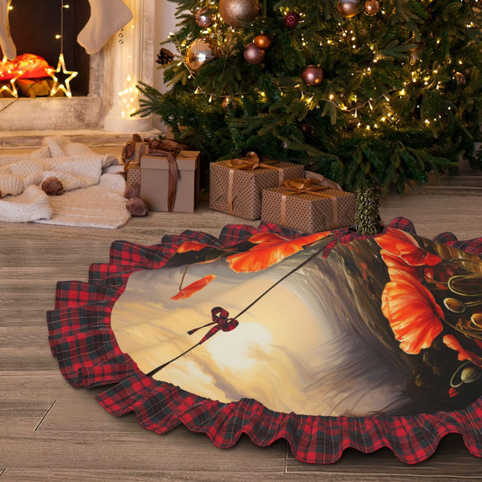 Jupe de sapin de Noël Somniferum haut de gamme imprimé 91cm