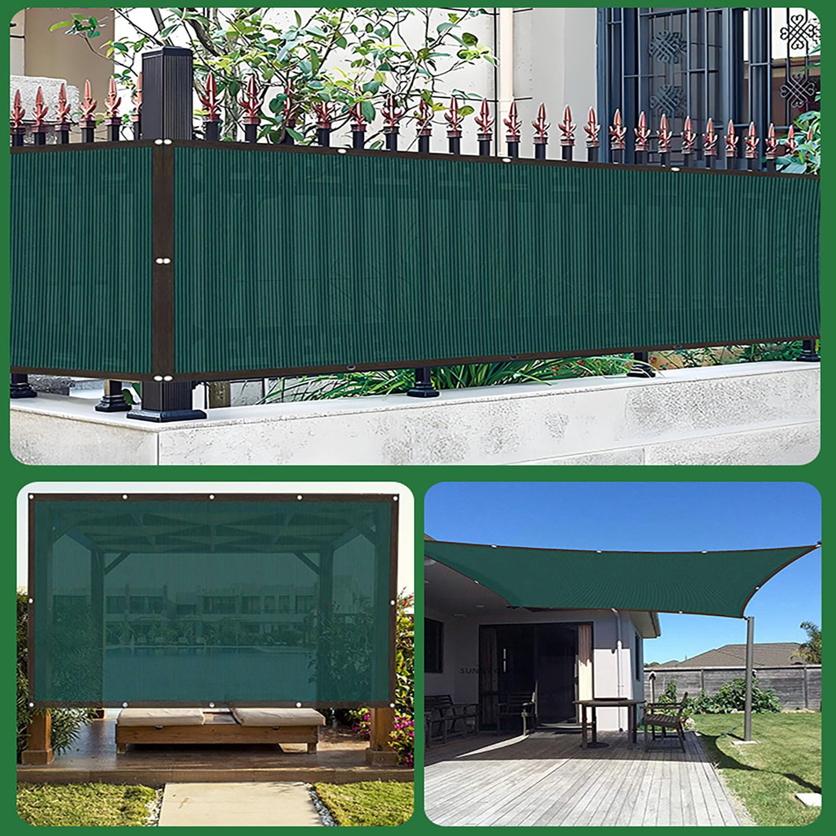 Red de sombra verde de 3 x 4 m, 90 % de protección UV, impermeable y transpirable para invernaderos, jardines, pérgolas y garajes al aire libre