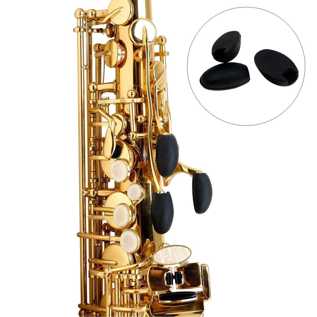 Set 3 Cuscinetti Poggia-Dita Per Sassofono - Silicione Nero, Per Tenore, Alto E Soprano - Foto 8