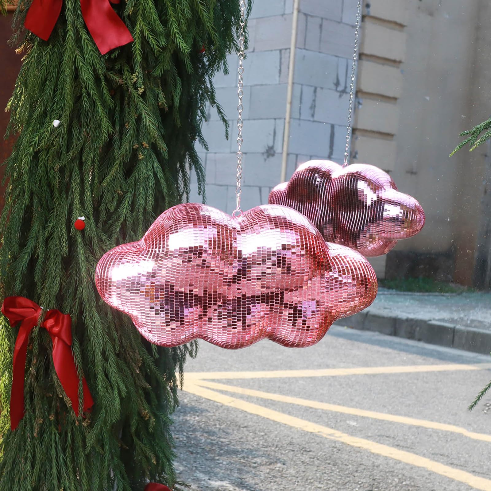 Sphère disco en forme de nuages à suspendre - Décoration scintillante réfléchissante - Sphère réfléchissante pour fête et décoration d'intérieur
