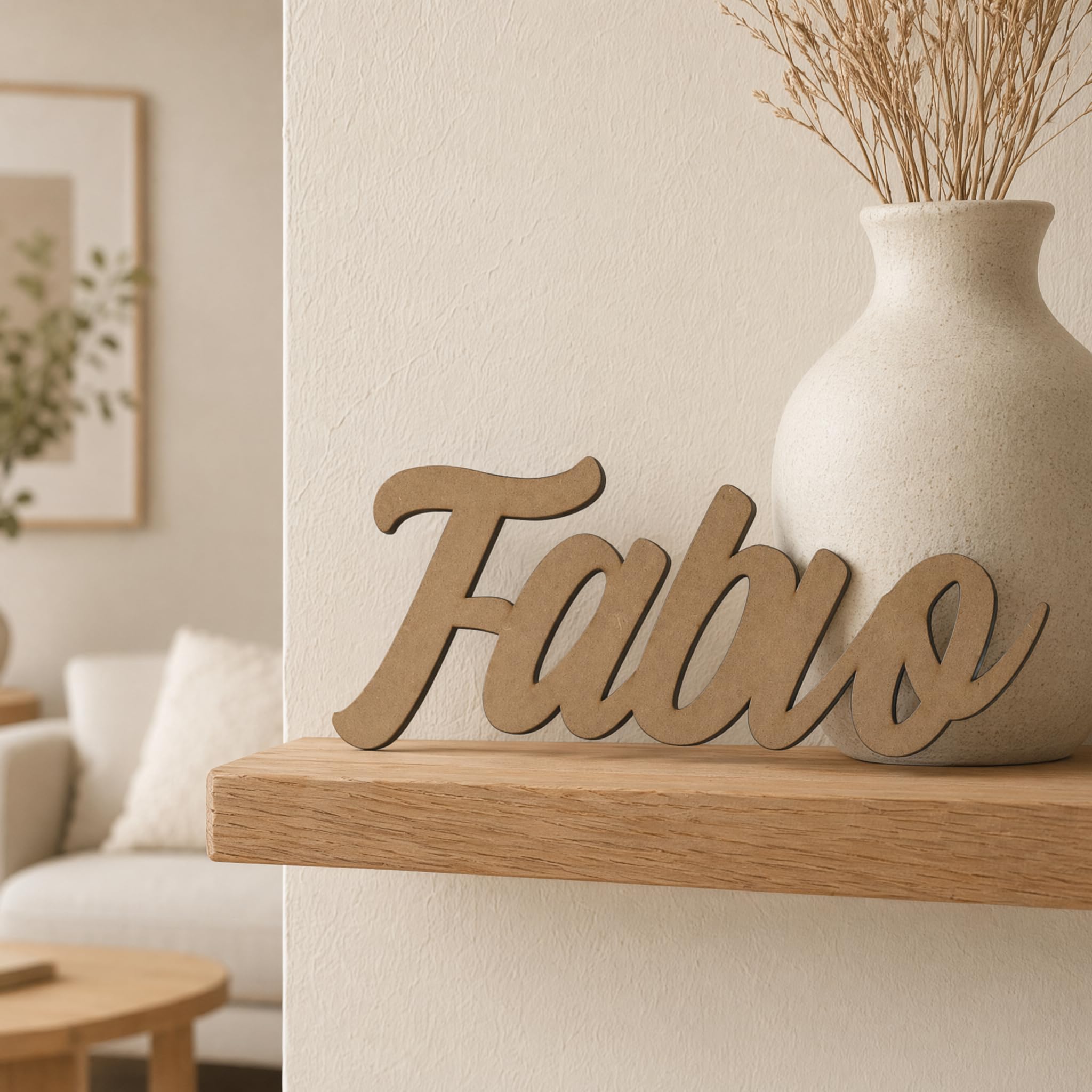 Nombre Personalizado en Madera para Pared y Puerta, Letras Decorativas para Habitación Infantil, Decoración de MDF o Contrachapado para Bebé, Niño y Niña, Regalo Original para Bautizo y Comunión