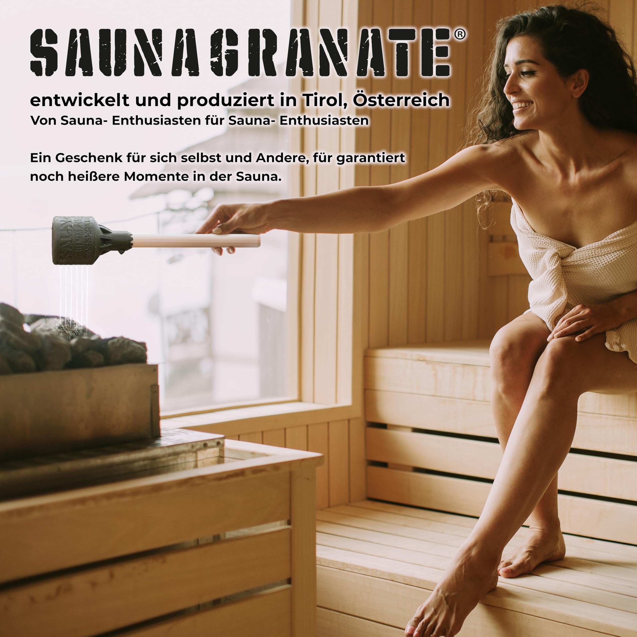 Die Aufgusskelle für Sauna- Enthusiasten - Die Saunakelle fasst 240ml, bei über 30 Sekunden Aufgusszeit für mehr Verdampfung und gefühlte Hitze - made in Tirol, Österreich