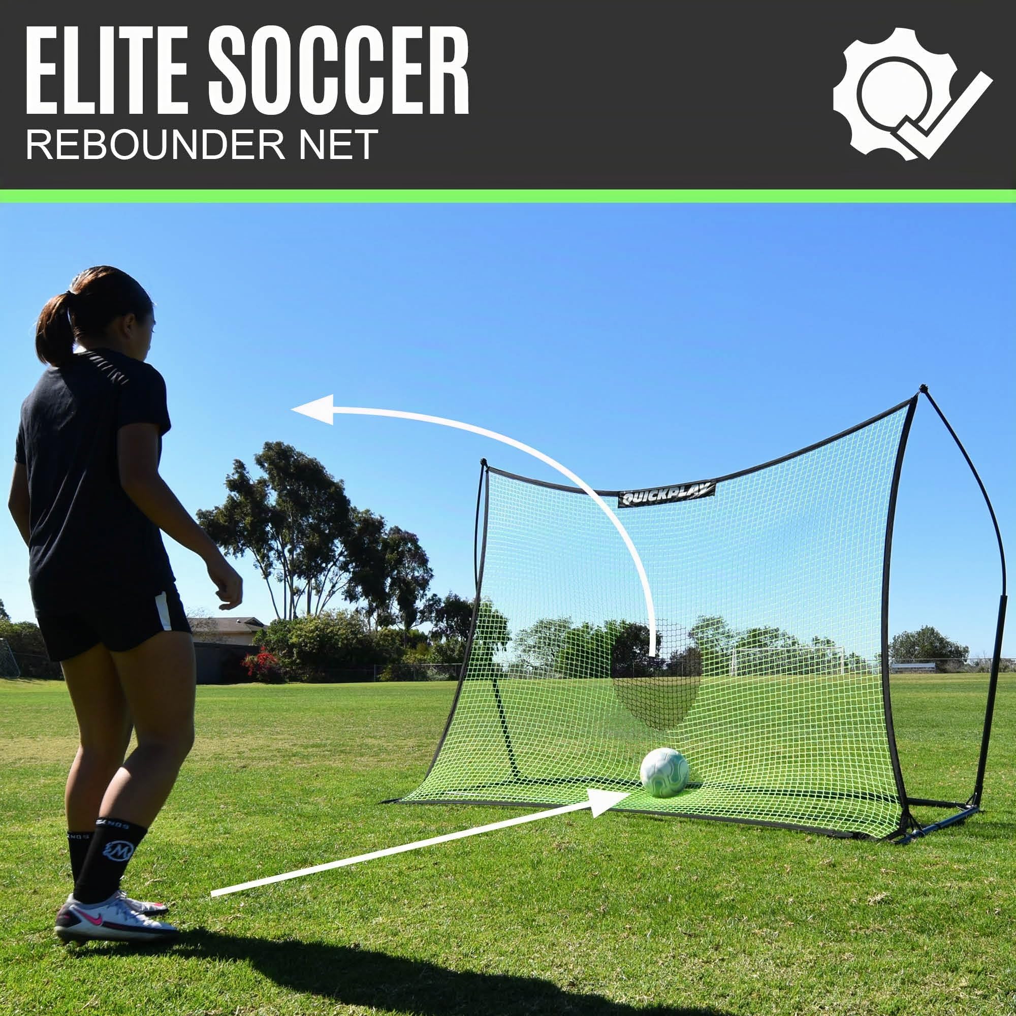 QUICKPLAY Spot Target TEKKERS Rebounder für Fußball – Effektives Fußball Trainingszubehör & Fußball Rebounder für Kinder und Erwachsene – Für Solo oder Team Fußballtraining