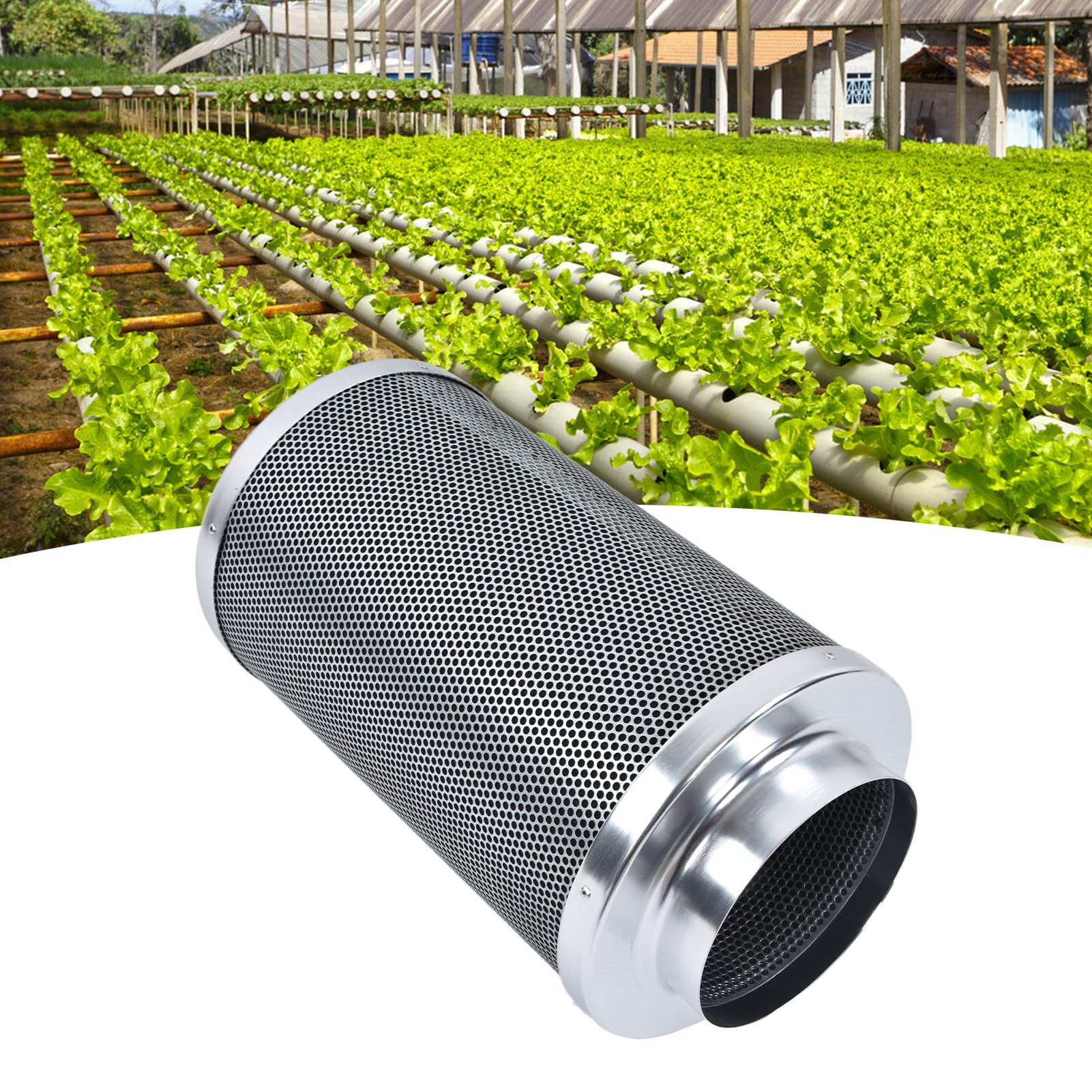 Filtro De Aire De Carbono De 6 Pulgadas, Filtro De Aire con Control De Olores para Tiendas Hidropónicas, Tiendas De Cultivo, Carbón Activado, Material De Lámina Galvanizada
