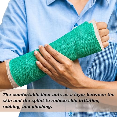 Miniatura 3 de Nuanchu Vendaje elástico tubular de algodón de manga fundida, vendajes de tubo de envoltura elástica, cómodo moldeo para brazo pierna y rodilla