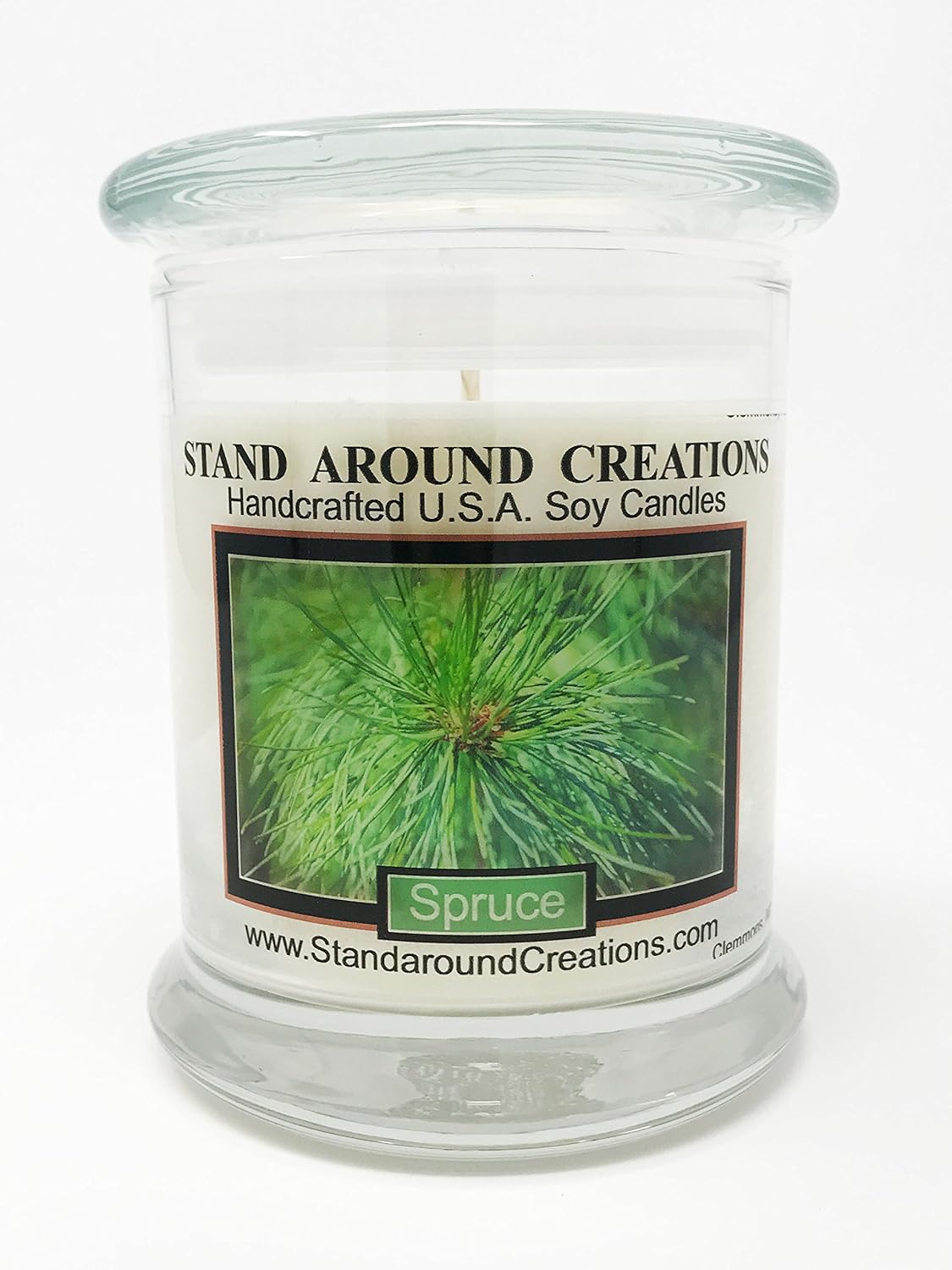 Premium 100% Soy Candle - 12 oz. Status Jar - Spruce: More Complex Than a Typical Frasier or Douglas Fir. Capture The Spirit of The Holidays. Made w/Natural Essential Oils.