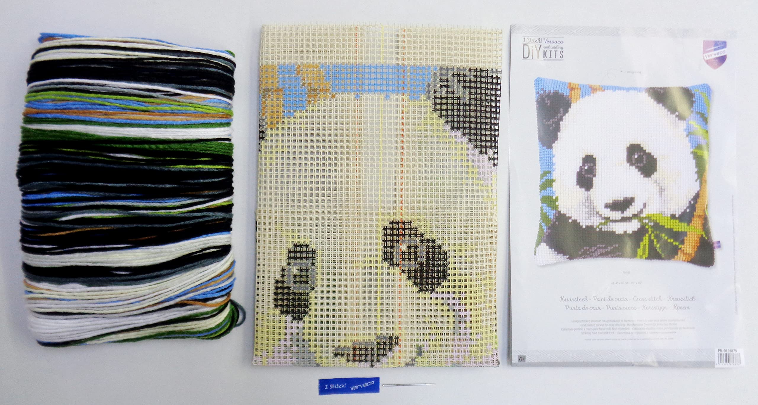 Vervaco Punto De Cruz Kit Cojin Decorativo PANDA Manualidades