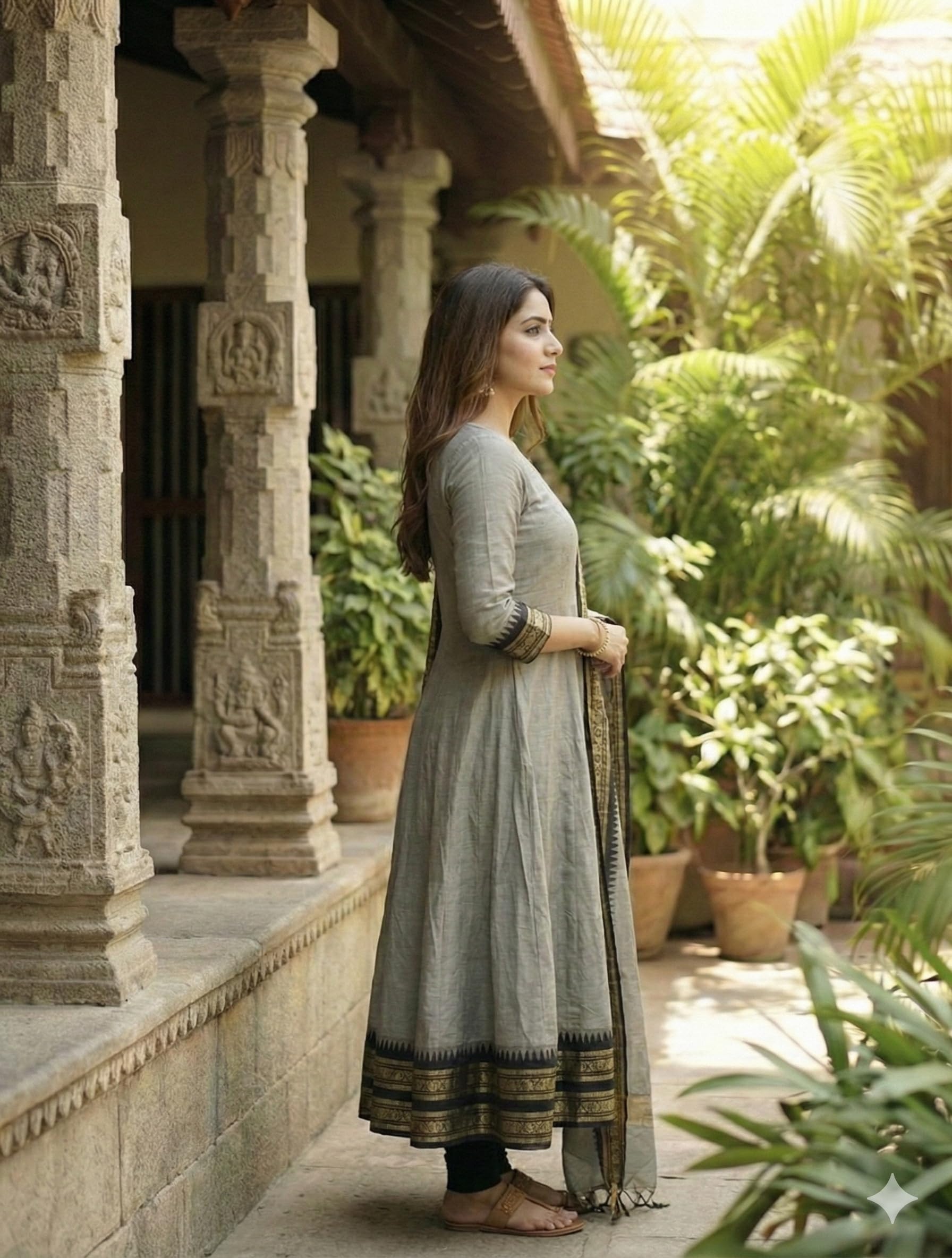white christmas dresses Pure Kanchi Cotton Mint Green Gown S main image 1