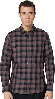 Arrow Sport Men Slim fit Cotton Checked Long Sleeves Semi-Cutaway Collar Shirt Price In India