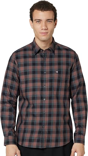 Arrow Sport Men Slim fit Cotton Checked Long Sleeves Semi-Cutaway Collar Shirt