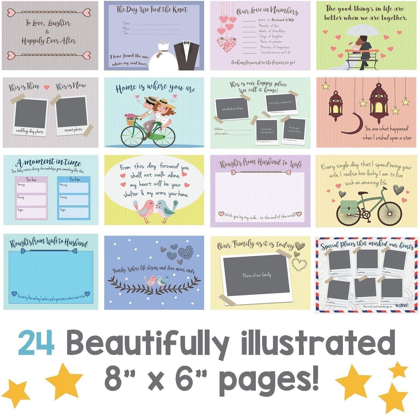 Celebrate 4th Wedding Anniversary with a Memory Book - Preserve Fruits&Flowers Moments Forever - Stickers, Matching Card - Unique Gift for Boyfriends - Capture Love's Journey!